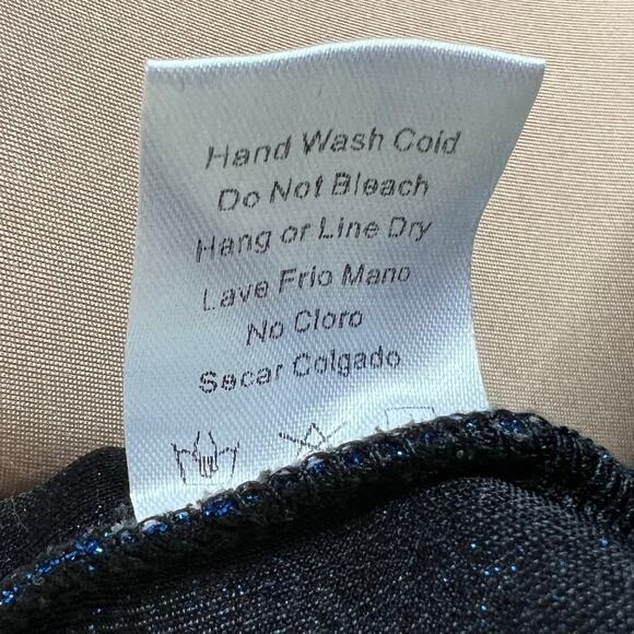 MadRag Jumpsuit Large Womens Blue Metallic Party Cocktail Going Out Strapless - Picture 9 of 9